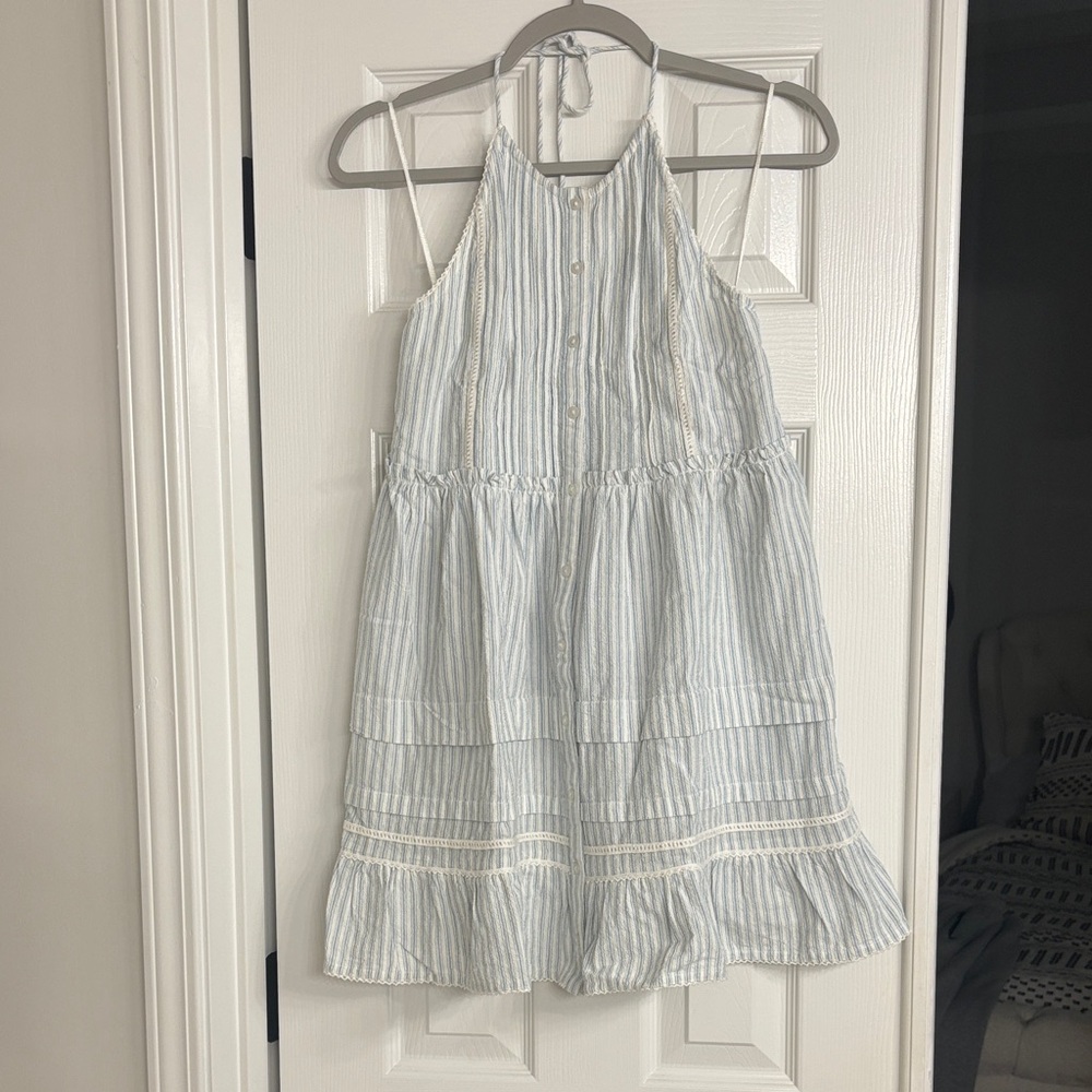 Free People Blue and White Striped Mini Dress